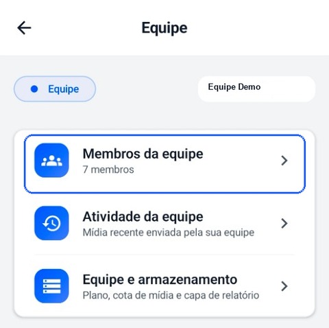 Hub Equipo con Miembros del equipo