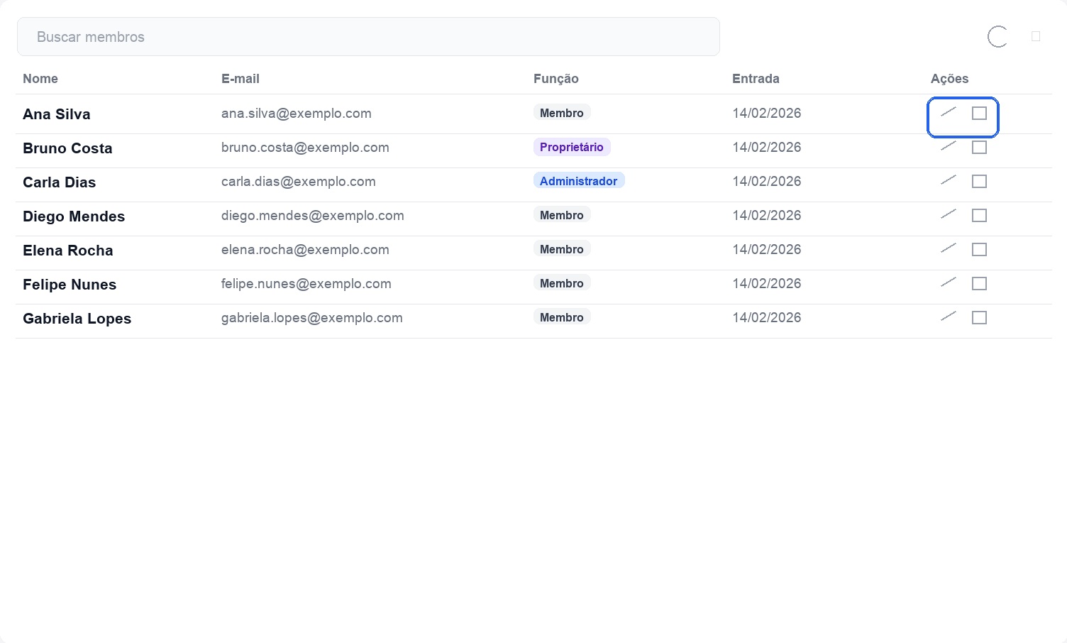 Editar rol en Miembros del equipo